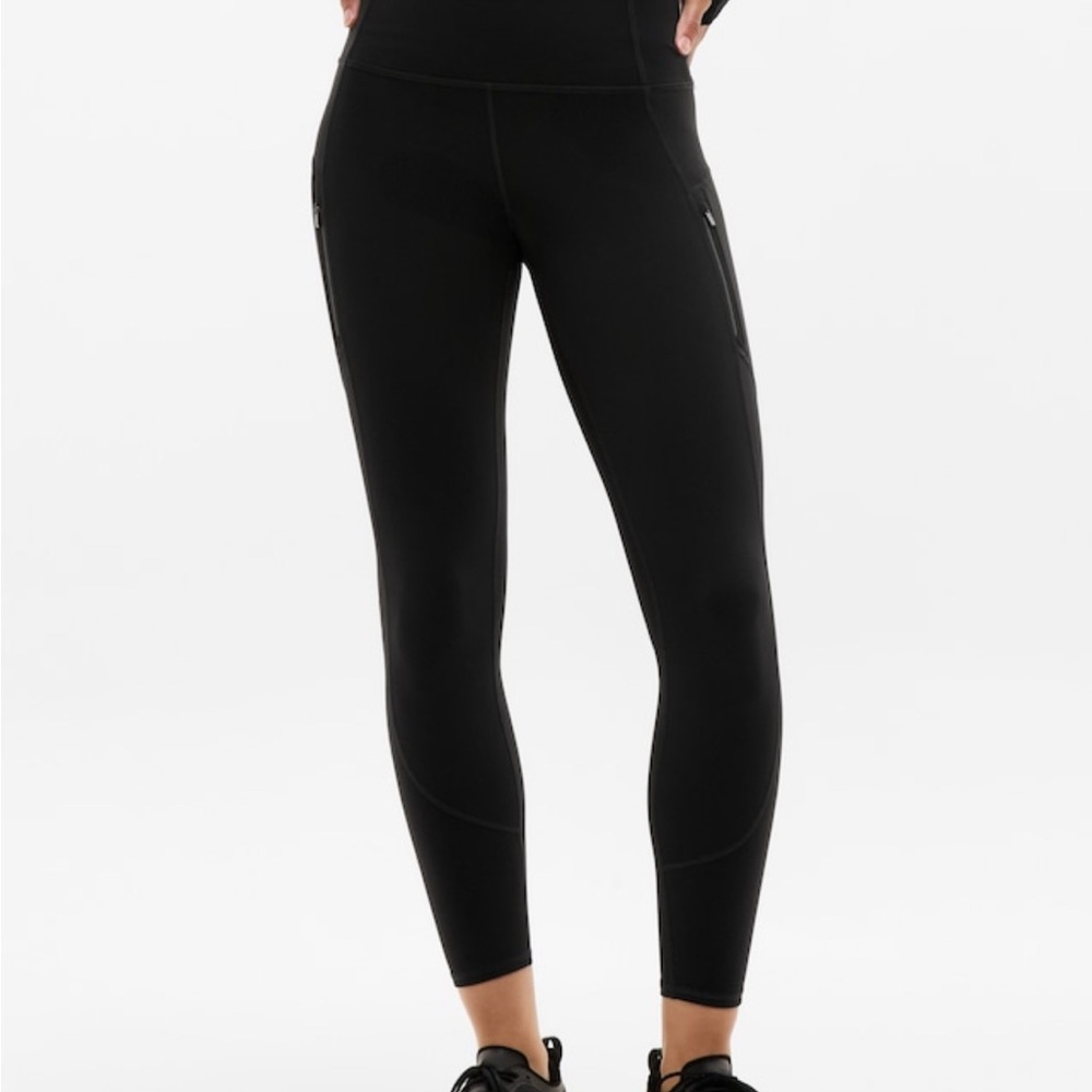Athleta Rainer Black High-Waisted Compression Leggings Medium Tall